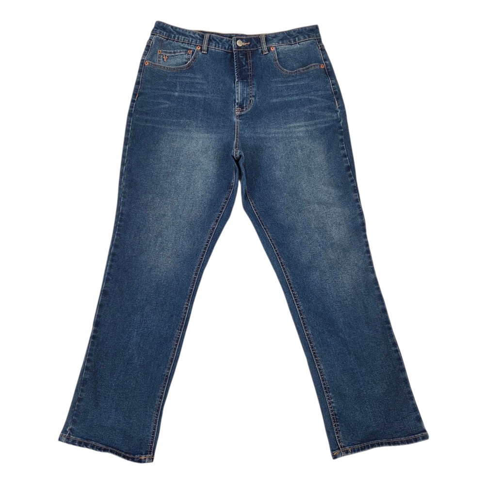 Frye Jeans Womens‎ Size 12/31 High Rise Cuffed Crop Relaxed Fit Straight Stretch